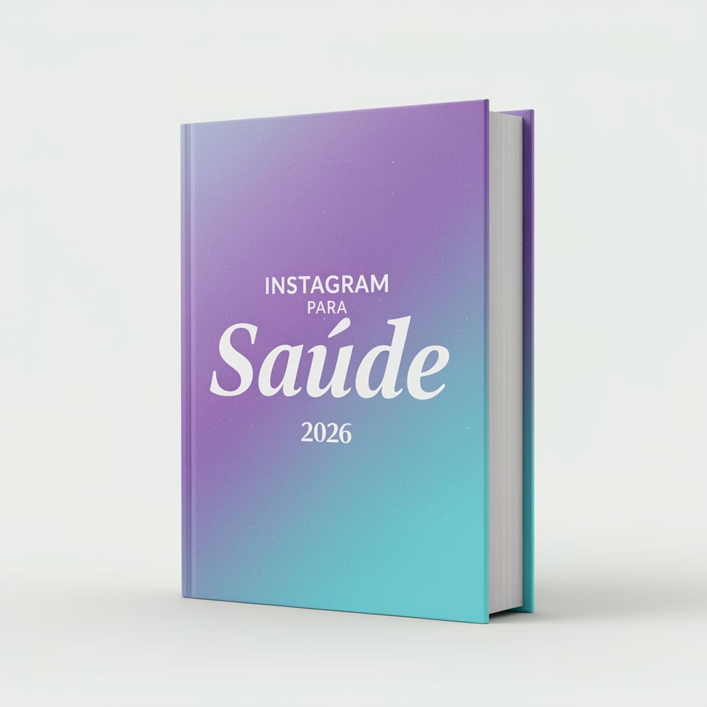 Capa do guia em PDF Instagram para profissionais da saúde, com gradiente violeta e ciano — blogsign