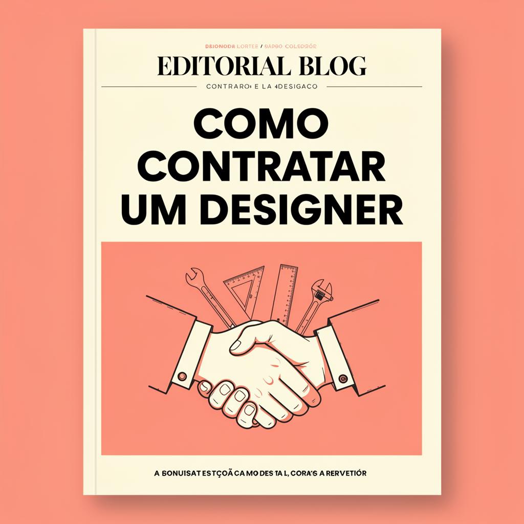 Ilustração editorial sobre como contratar um designer freelancer, com checklist visual e tipografia em português