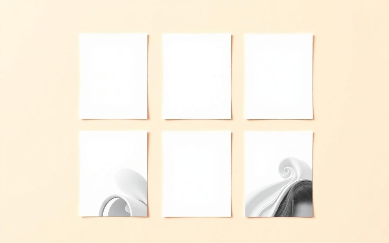 Mockup editorial de feed do Instagram em grid 3x3 organizado com paleta consistente e diagramação harmônica