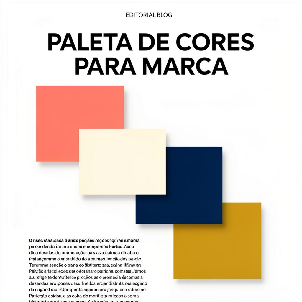 Paleta de cores editorial com amostras coral, creme e preto, ilustrando como escolher cores para identidade visual de marca