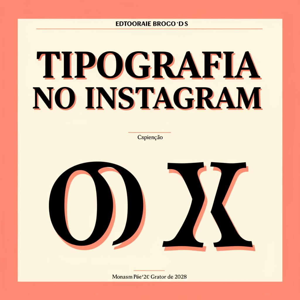 Composição editorial com letras grandes em português demonstrando hierarquia tipográfica para posts de Instagram